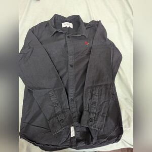 Black long sleeve button down shirt